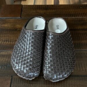 Cork Brown Woven Women's Mules